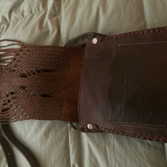Boho Leather Crossbody Handbag - Picture 3 of 10